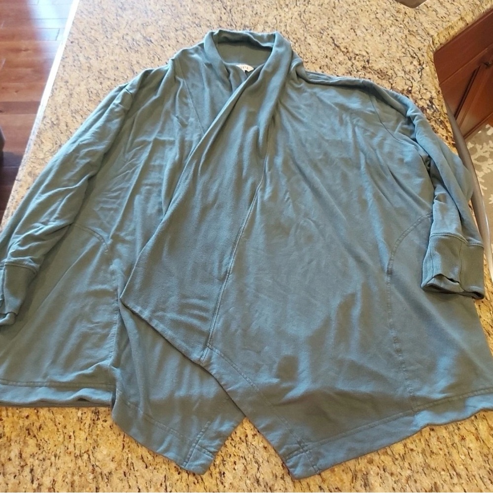 Athleta Pranayama Blue Gray Cardigan Sweater